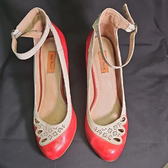 Stylish Red and Cream Ankle Strap Women's Shoes by Miz Mooz - Picture 1 of 10
